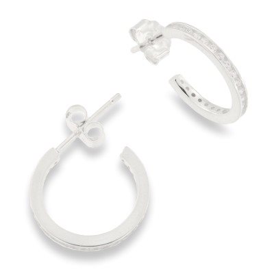 Orecchini Domar Gioielli Donna Orecchino cerchio argento 925 con zirconia cubica in Argento Cubic Zirconia EZB111247 - EZB111247